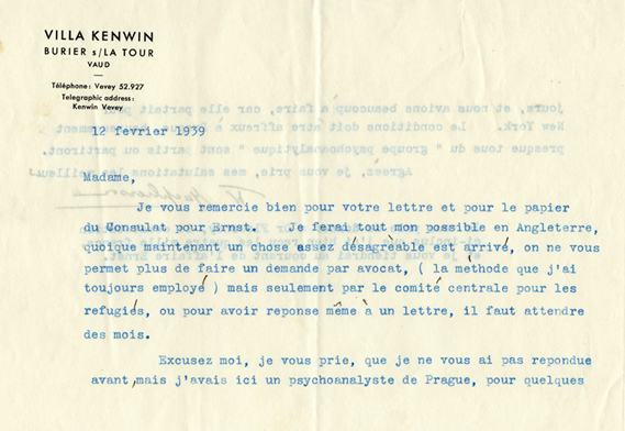 Lettre de Winnifred Macpherson à Elizabeth Flournoy,  avec reçu