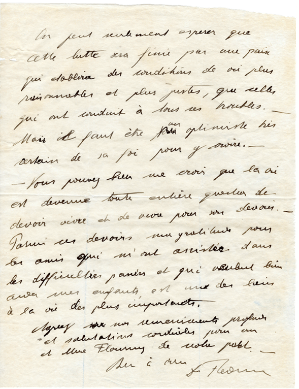 Lettre de Paul Federn à Henri Flournoy