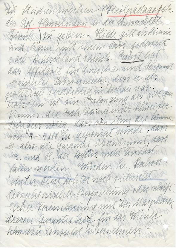 Lettre de Wilma Federn à Henri Flournoy