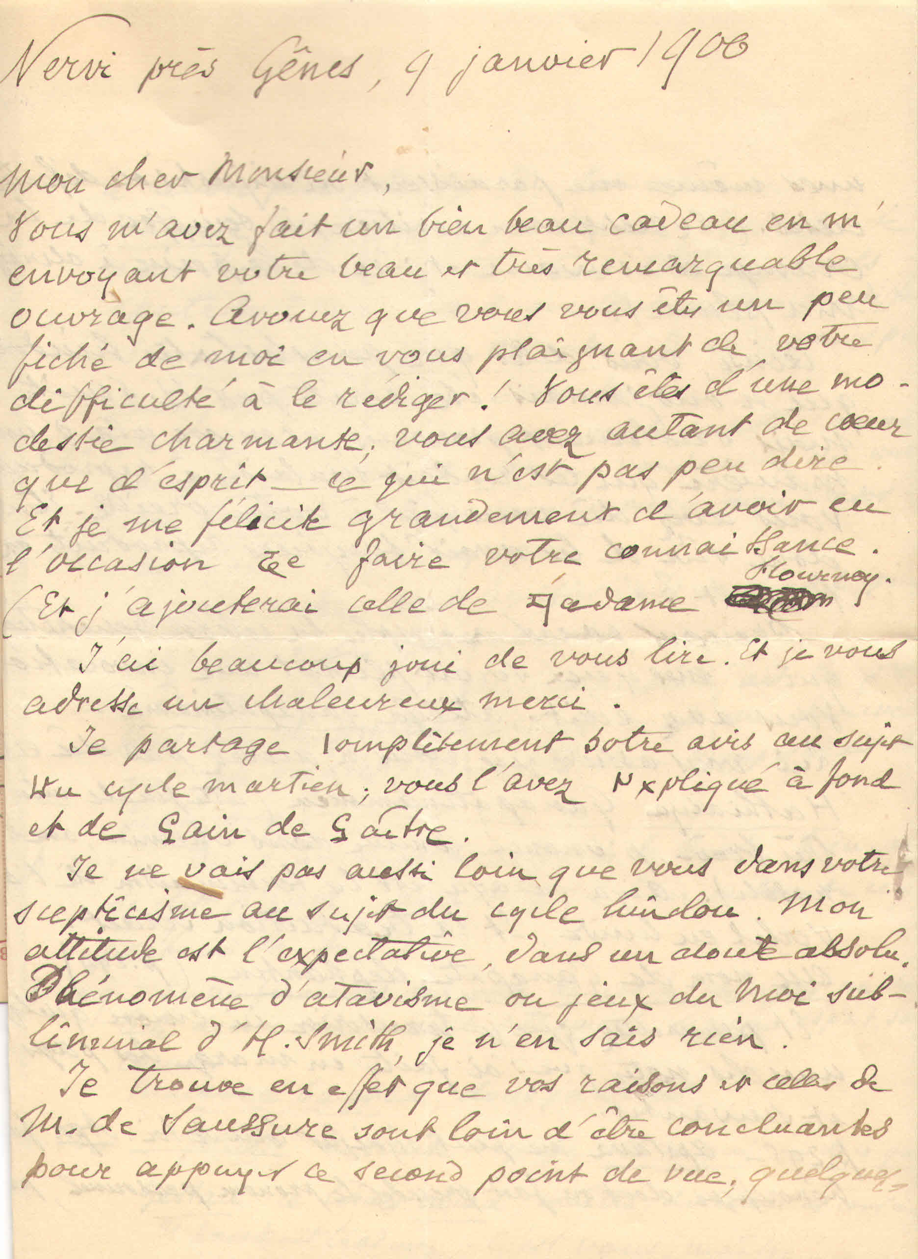 Lettre de M.Auguste Glardon