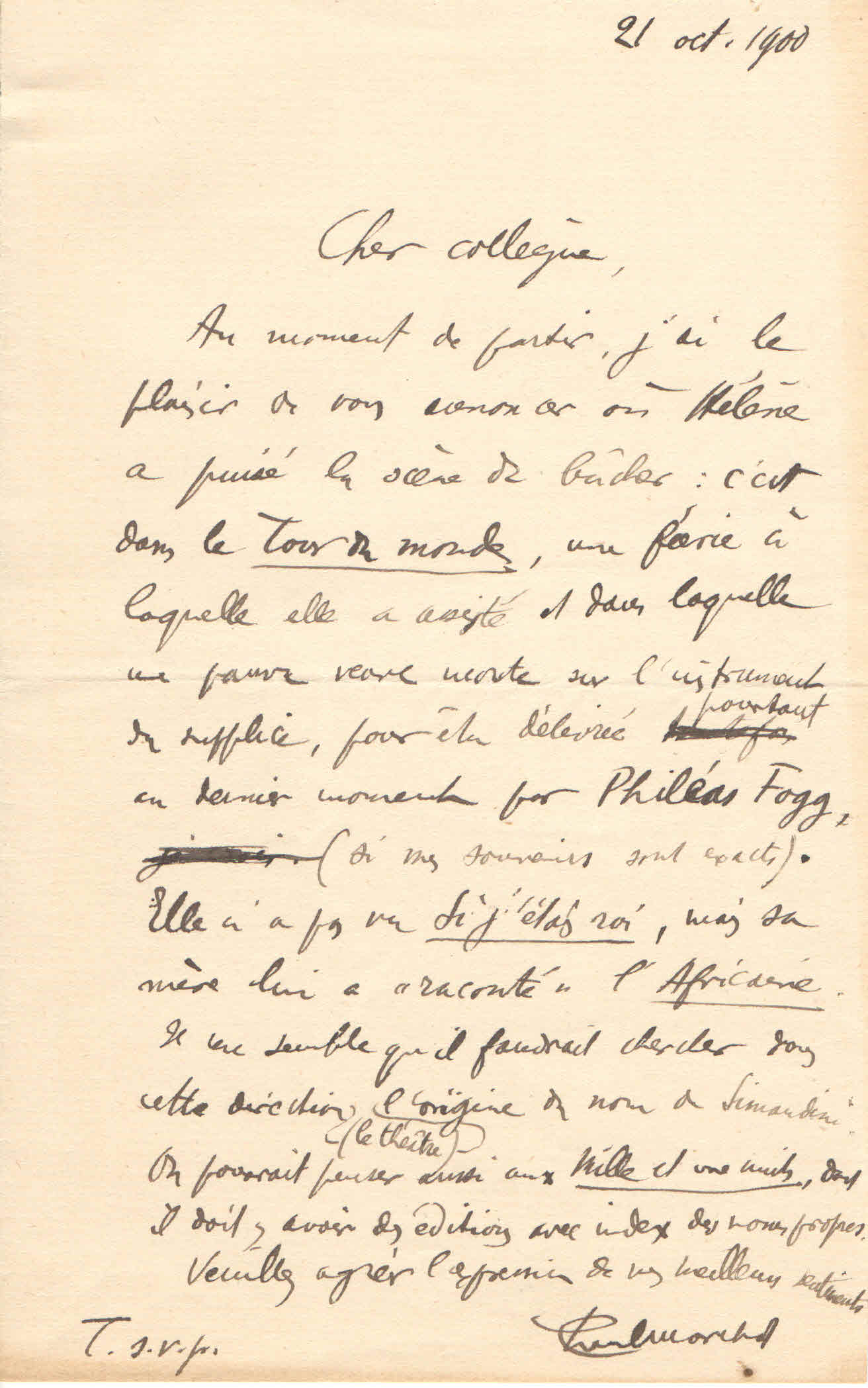 Lettre de Paul Marchot