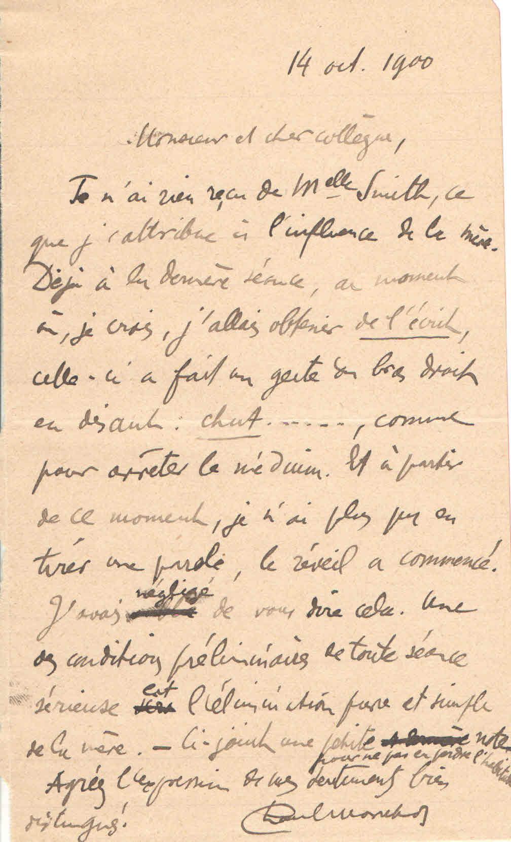 Lettre de Paul Marchot