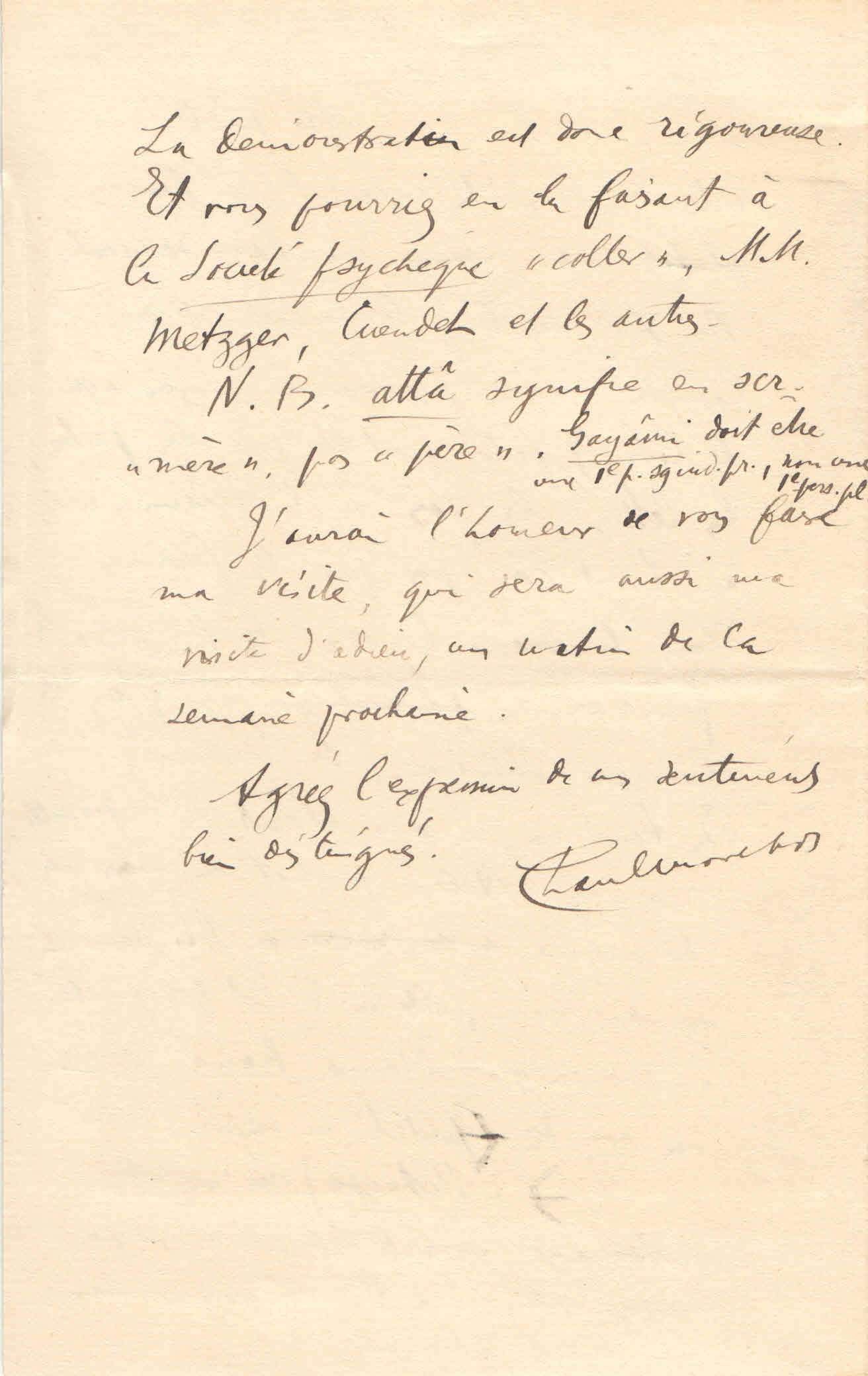 Lettre de Paul Marchot