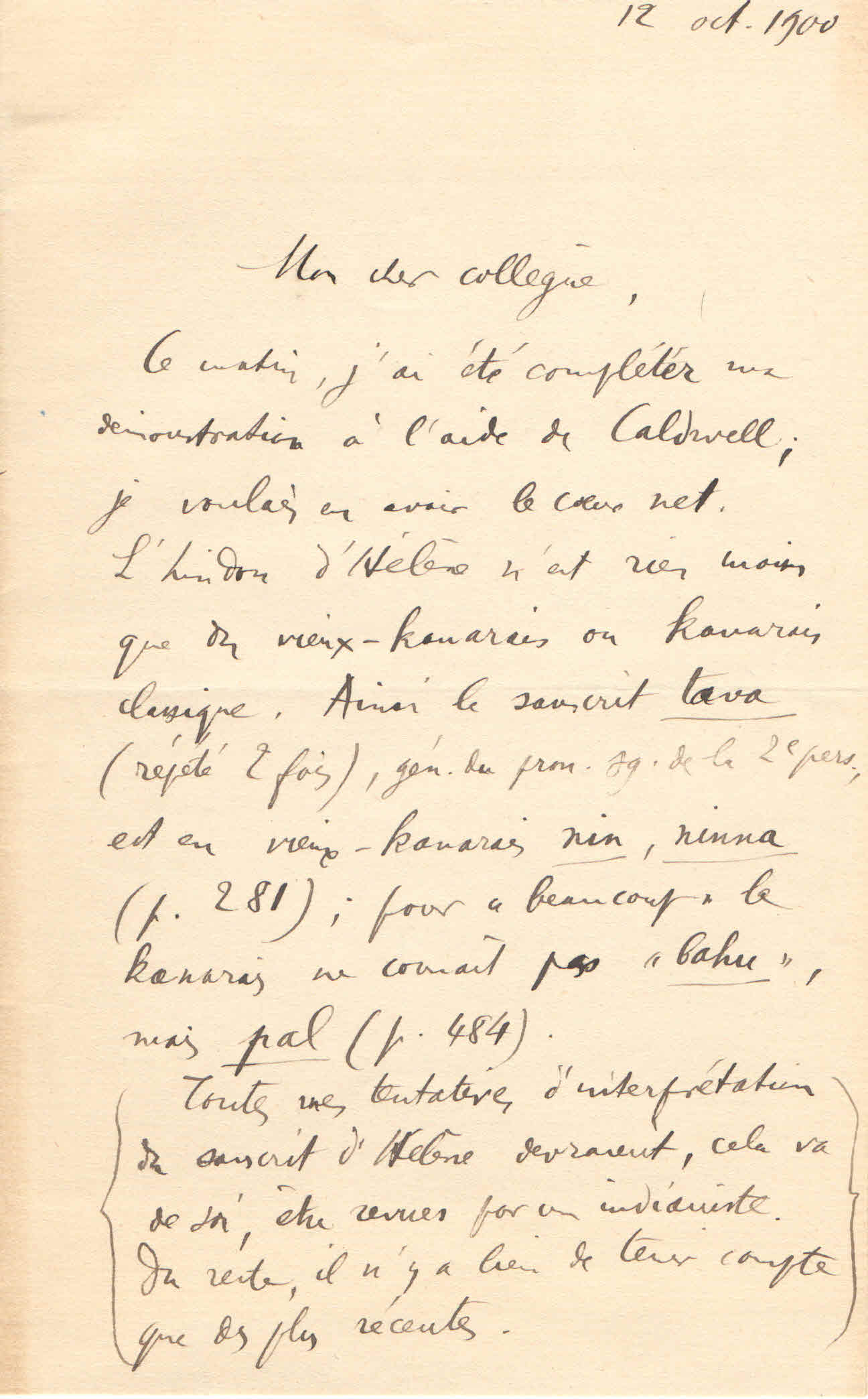 Lettre de Paul Marchot