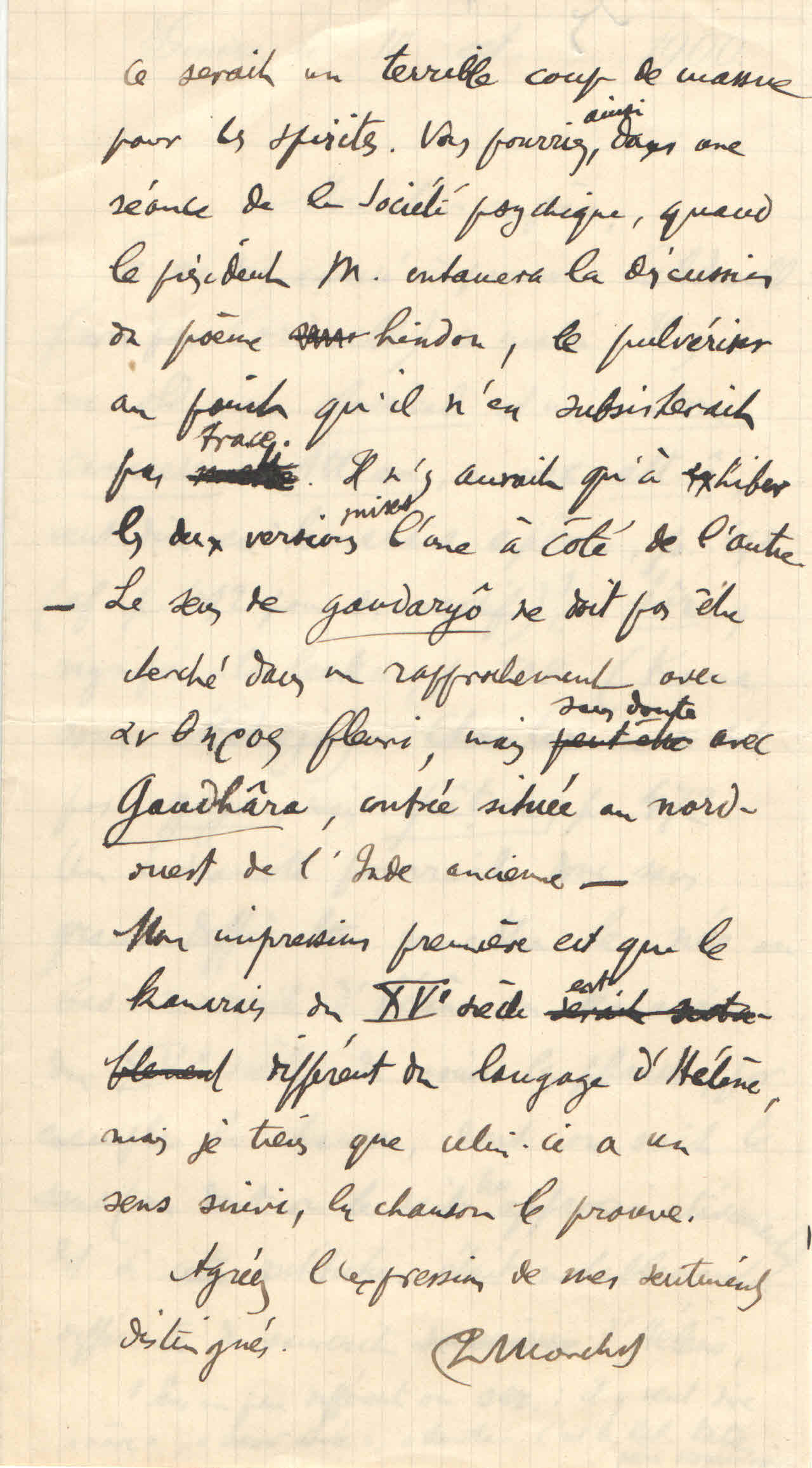 Lettre de Paul Marchot