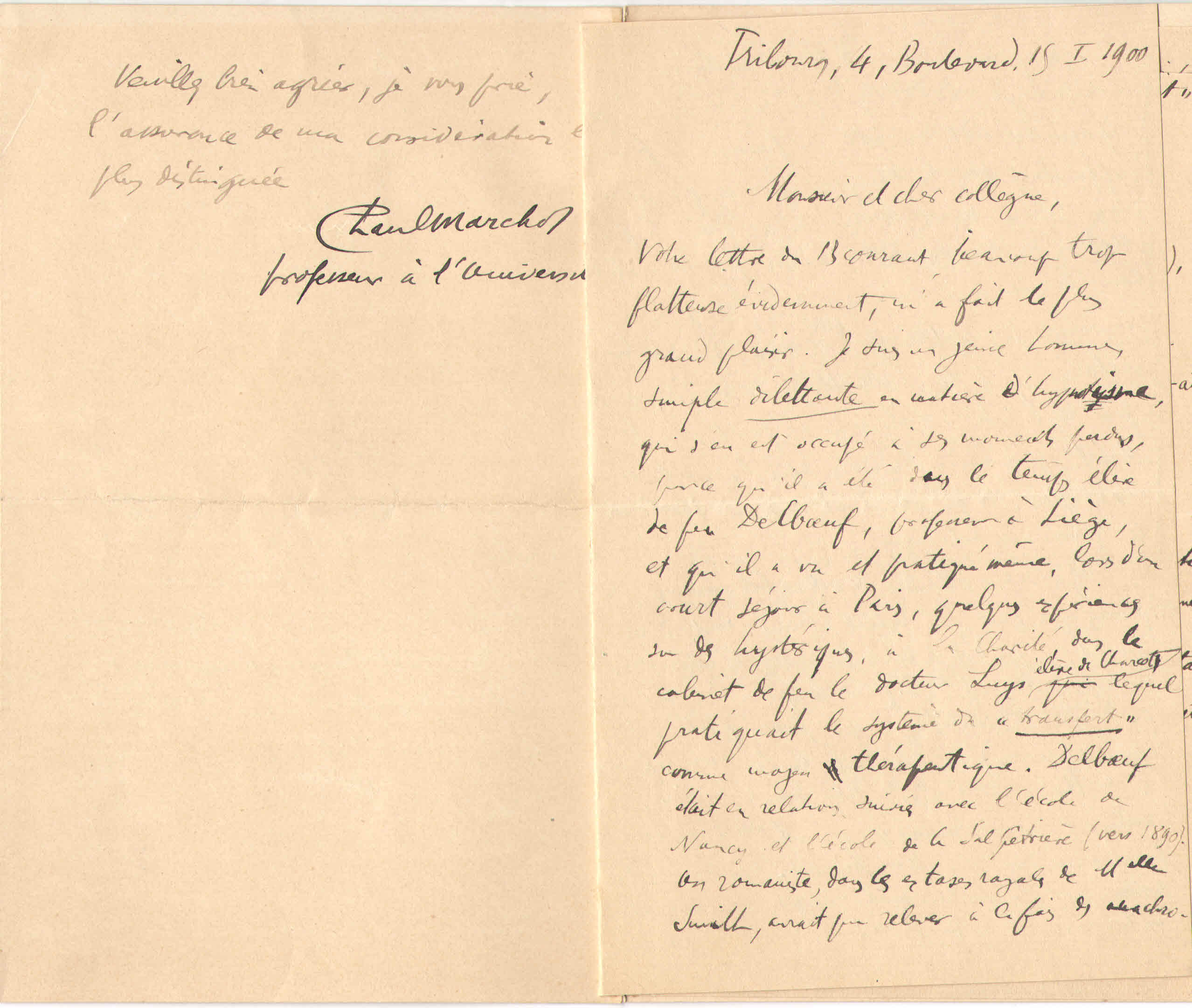 Lettre de Paul Marchot