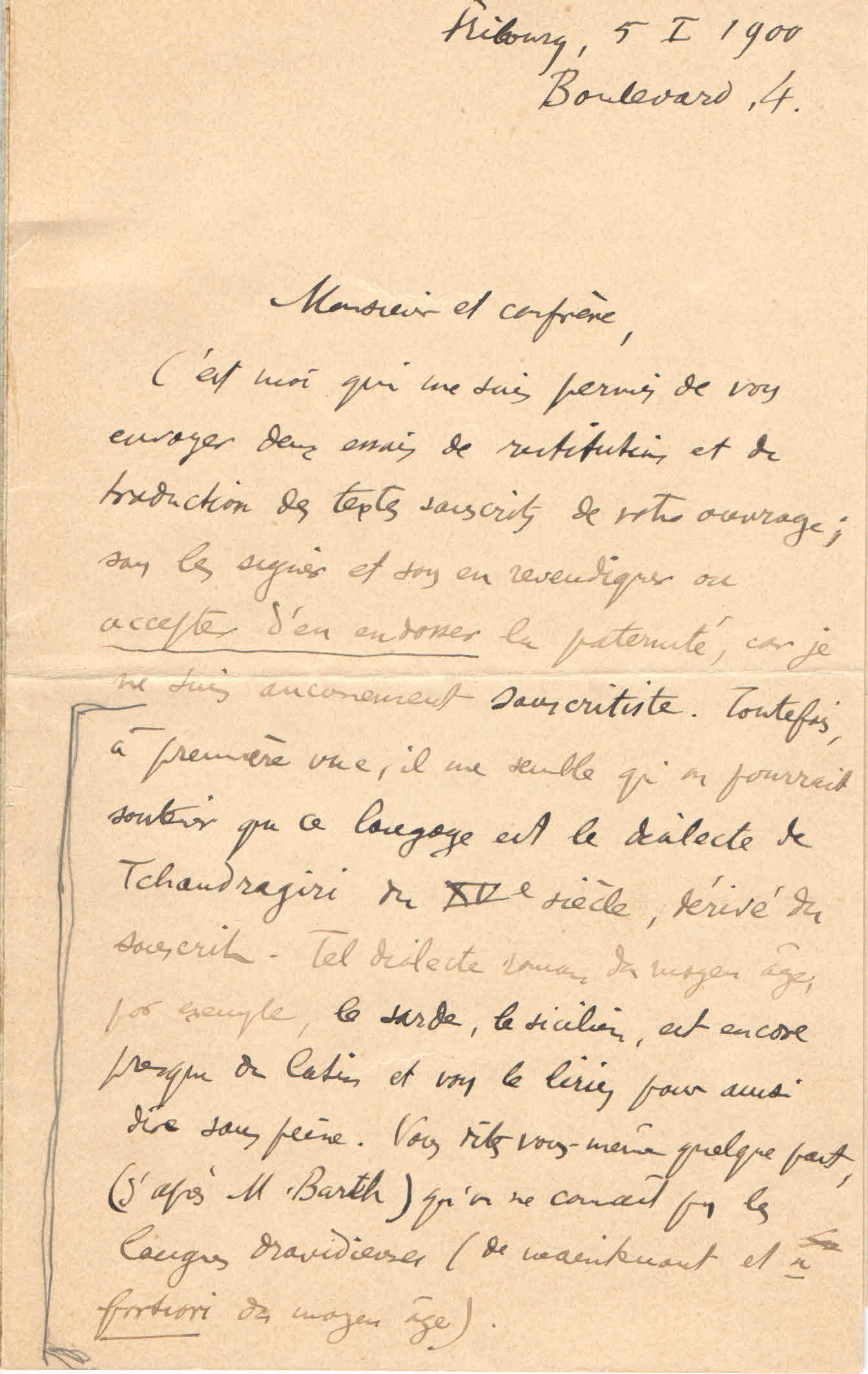 Lettre de Paul Marchot