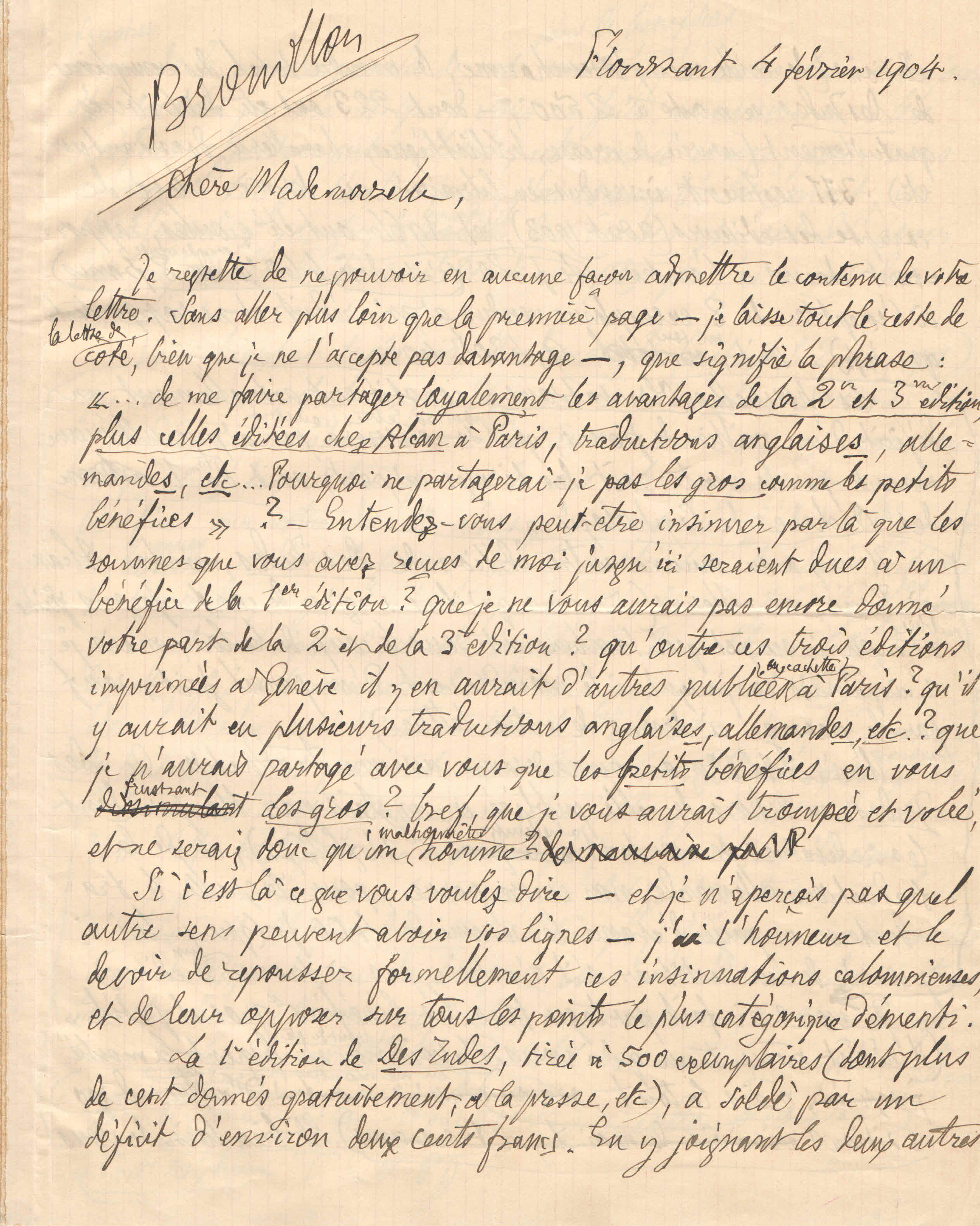 Théodore à Elise, le 4 février 1904