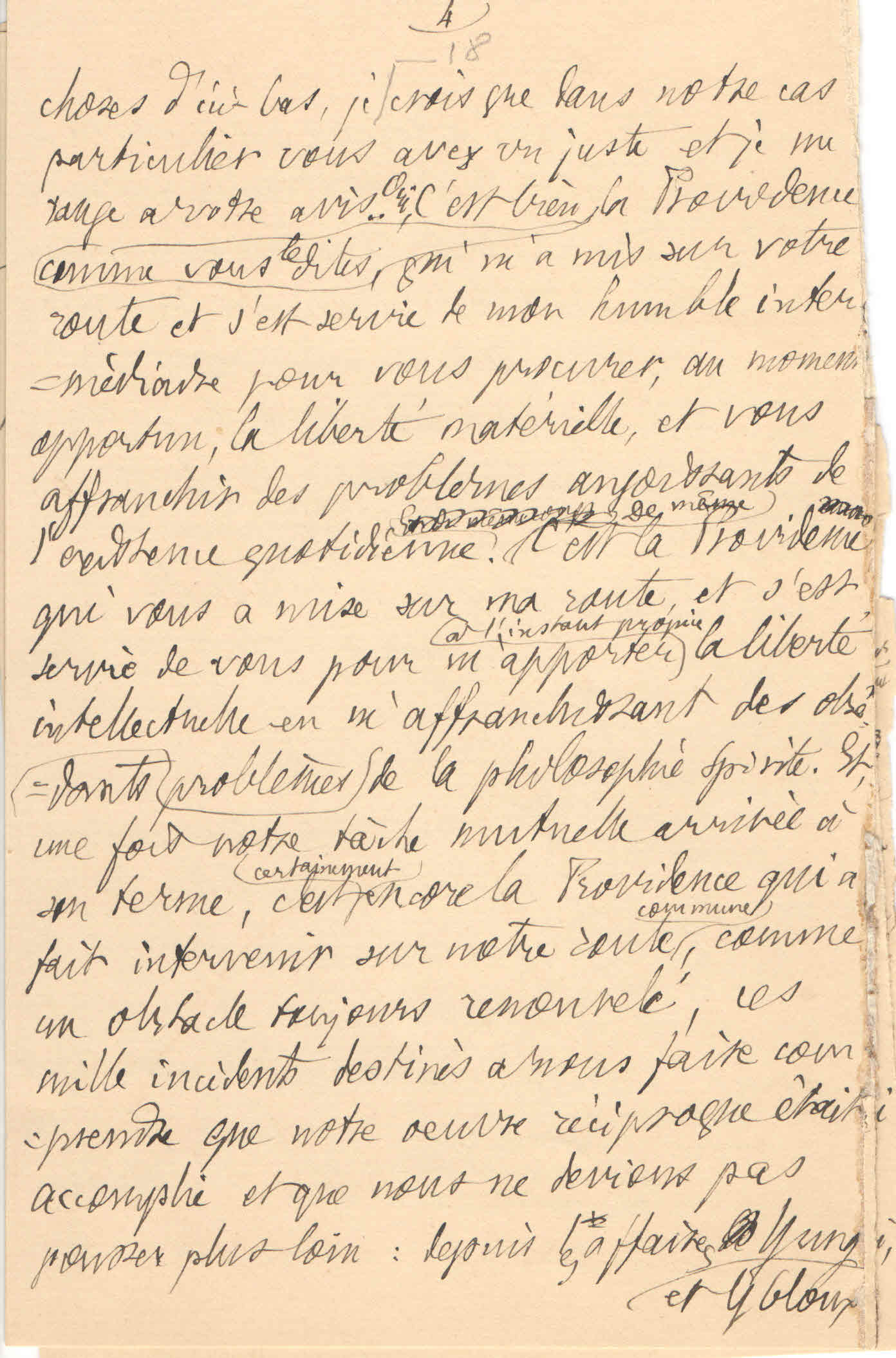 Théodore à Elise, le 9 janvier 1902