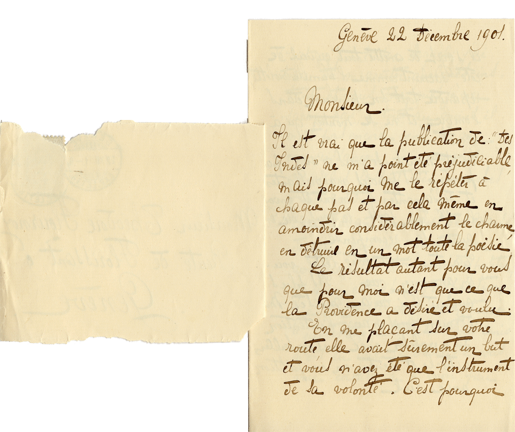 Elise à Théodore, le 22 décembre 1901