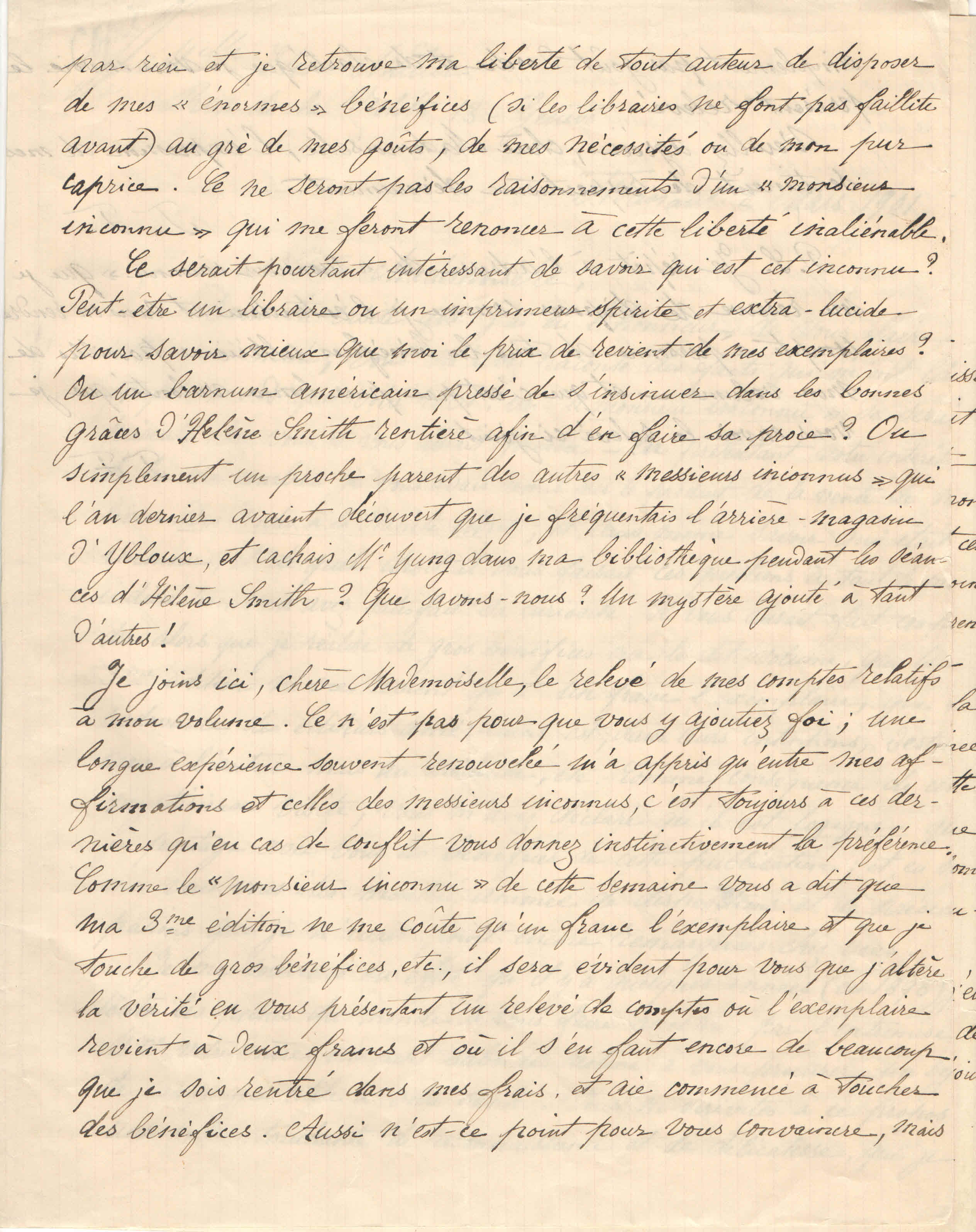 Théodore à Elise, le 2 mars 1901